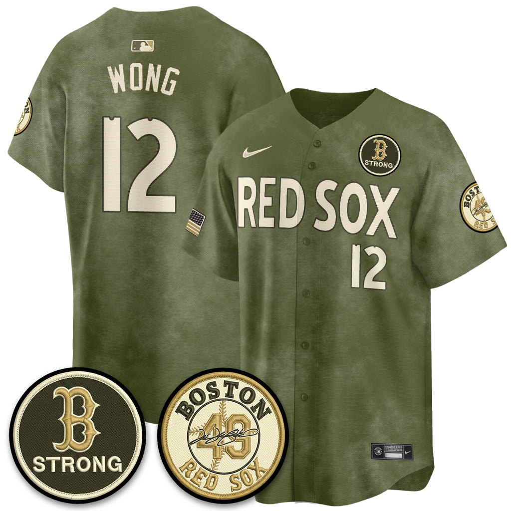BOS New Era Olive 2026 Armed Forces Day Jersey - Stitched