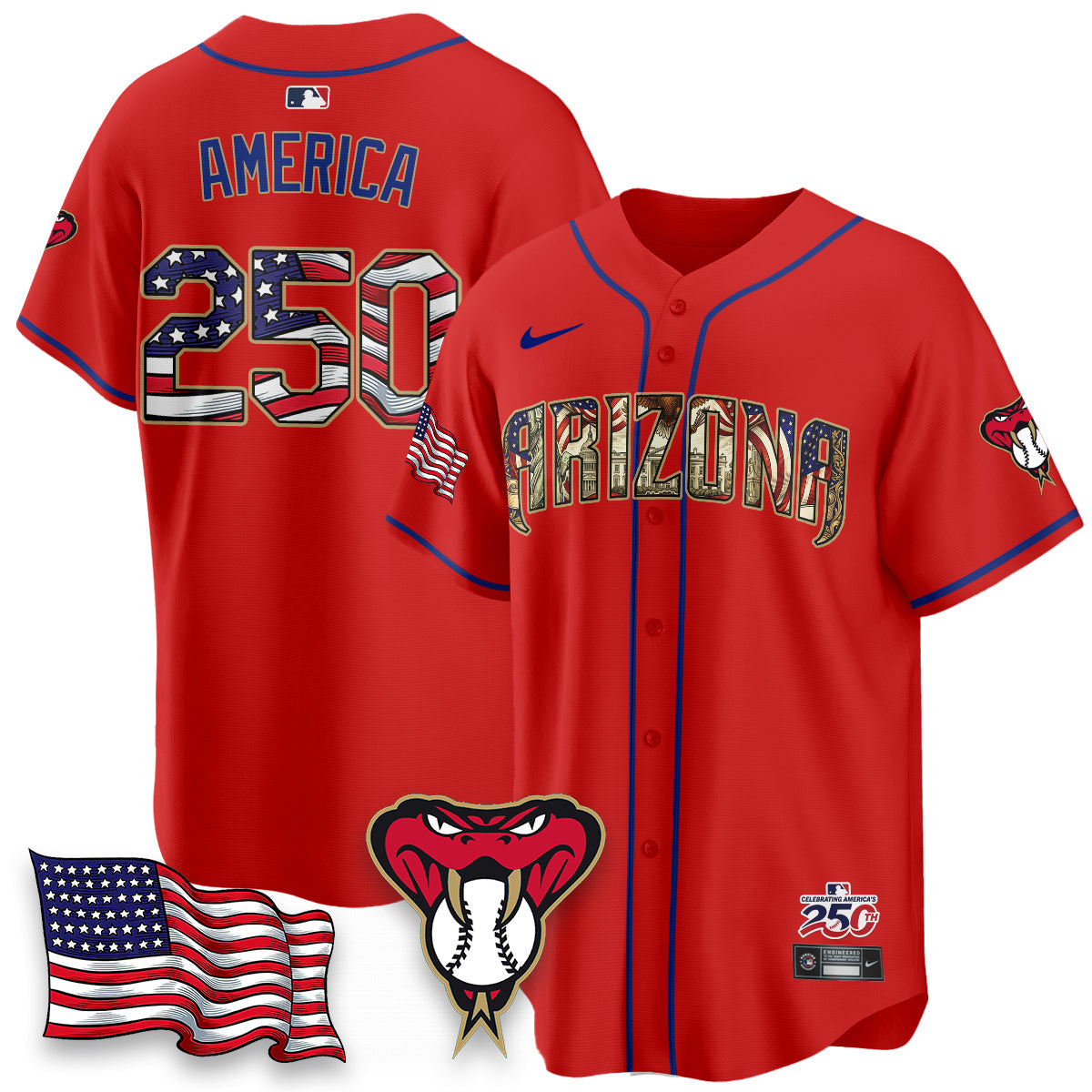 ARI 2026 Independence Day USA Vapor Limited Jersey - Stitched