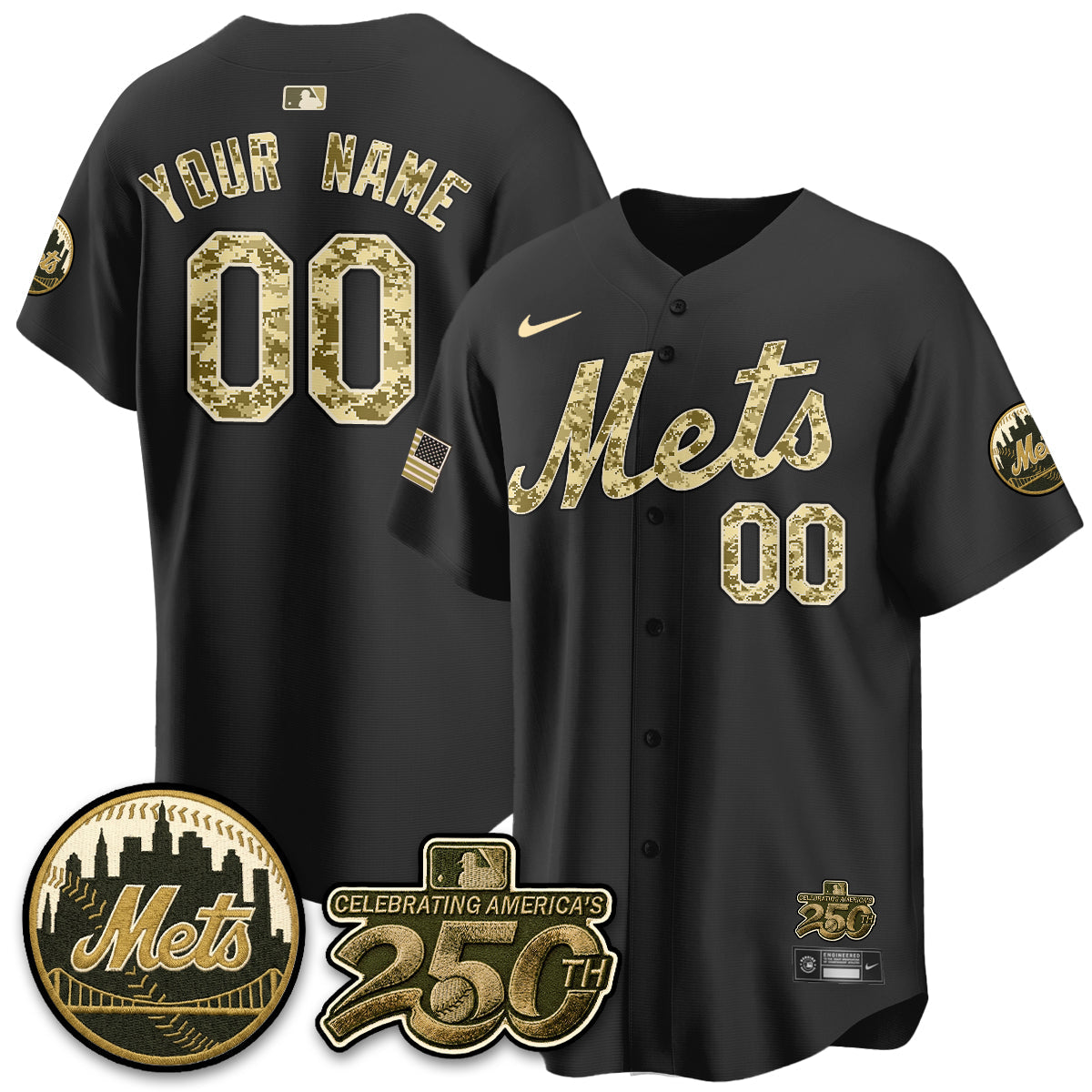 NYM Armed Forces Day Vapor Premier Limited Custom Jersey - Stitched V2