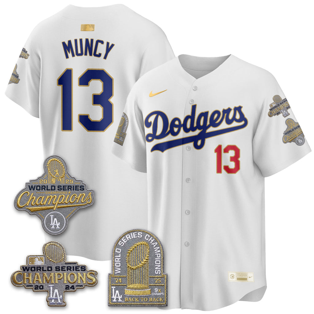 LAD Gold Collection Stadium Vapor Limited Jersey - Back to Back 9x Champs - Stitched