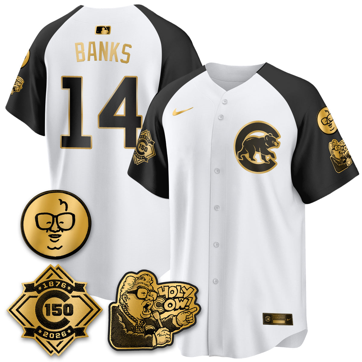 CHC 150th Anniversary Harry Caray Holy Cow Vapor Premier Limited Jersey - Stitched V3