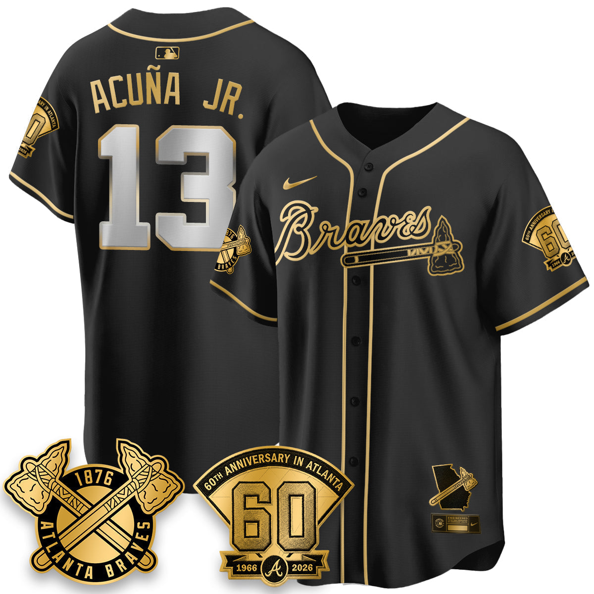 ATL 60th Anniversary Gold Edition Vapor Limited Jersey - Stitched