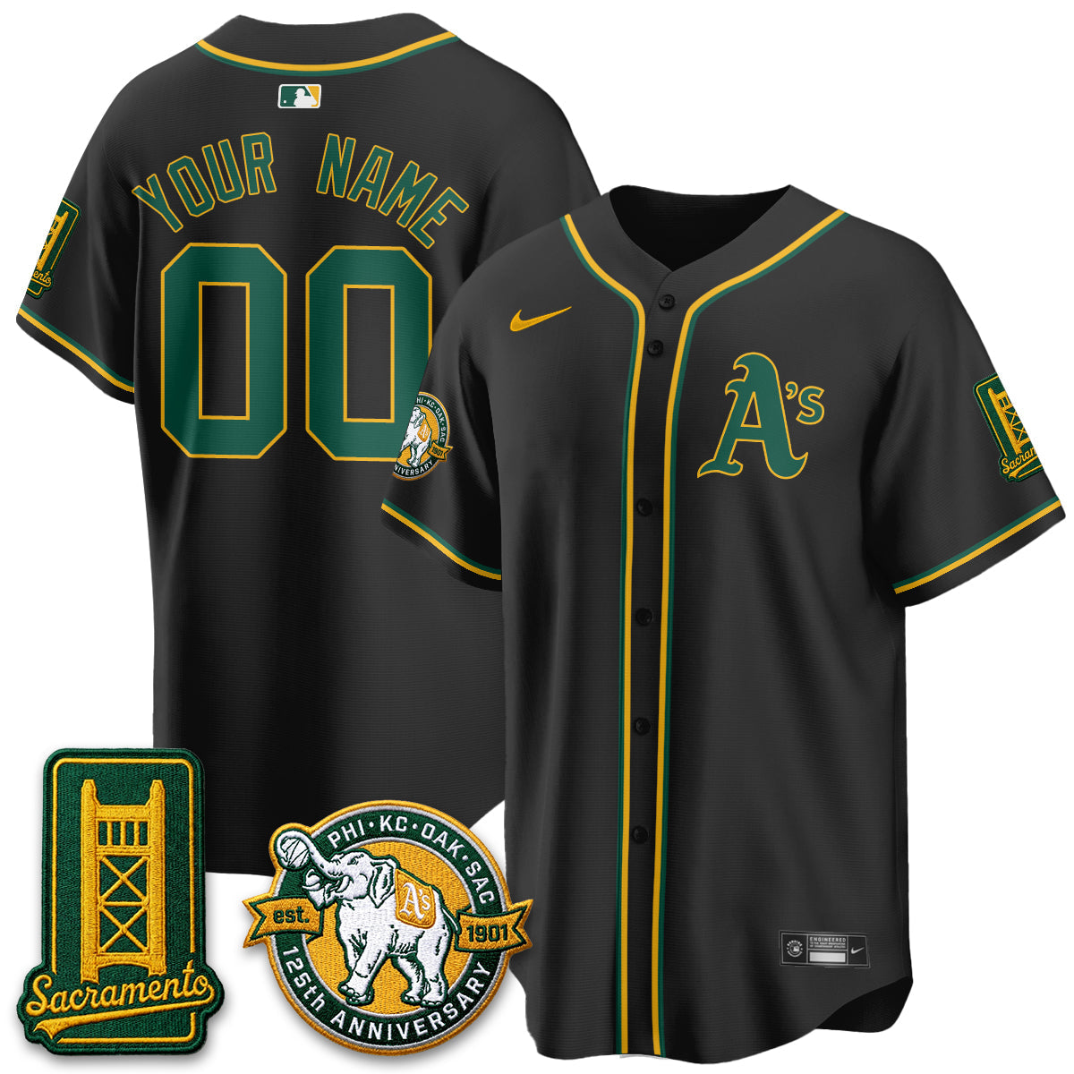 OAK 2026 Black Out Style - Celebrating 125 Years -  Limited Vapor Custom Jersey - All Stitched