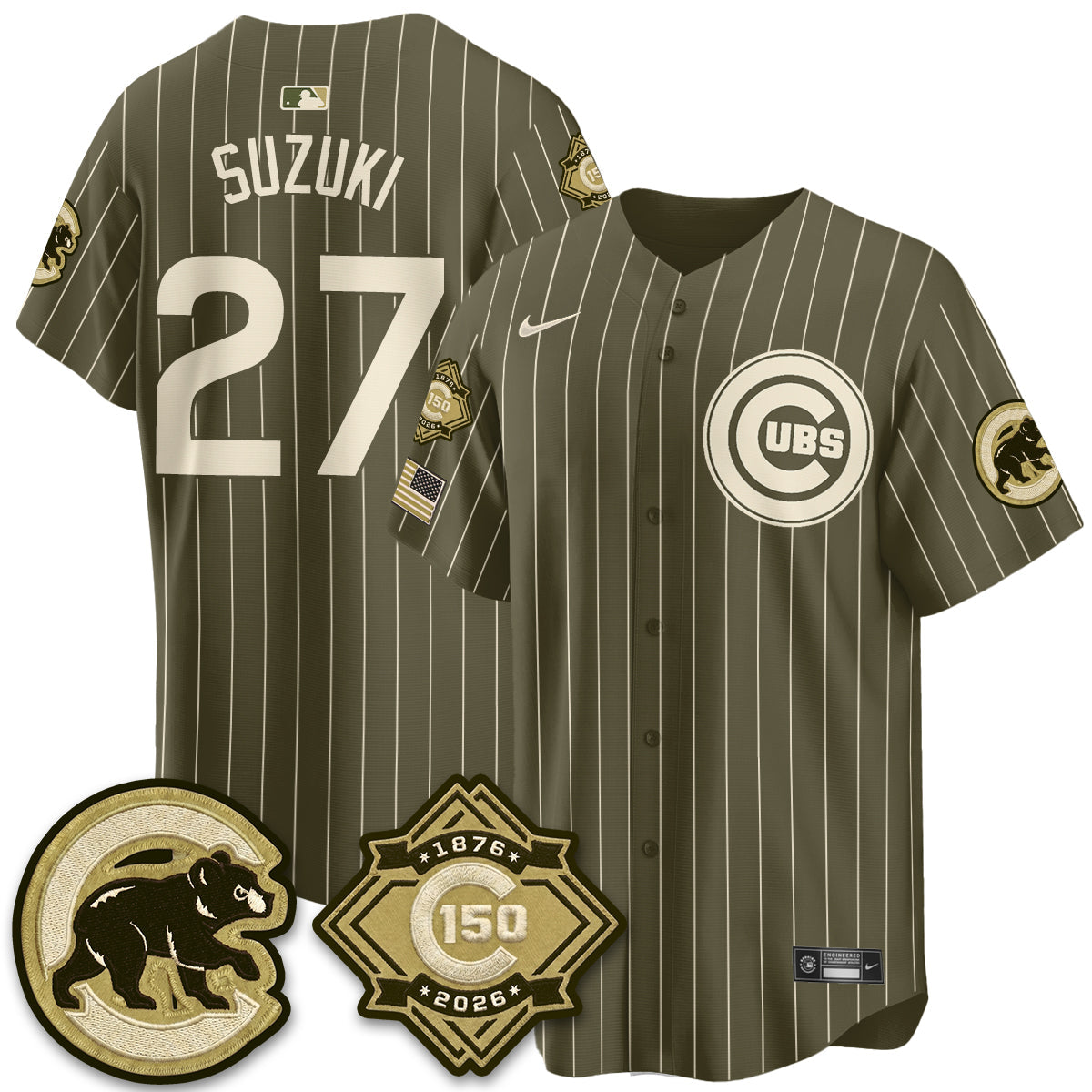 CHC New Era Olive 2026 Armed Forces Day Jersey -Stitched