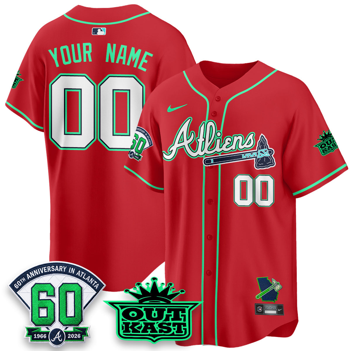 ATL x Atliens Cool Base Galaxy Version Custom Jersey - Stitched