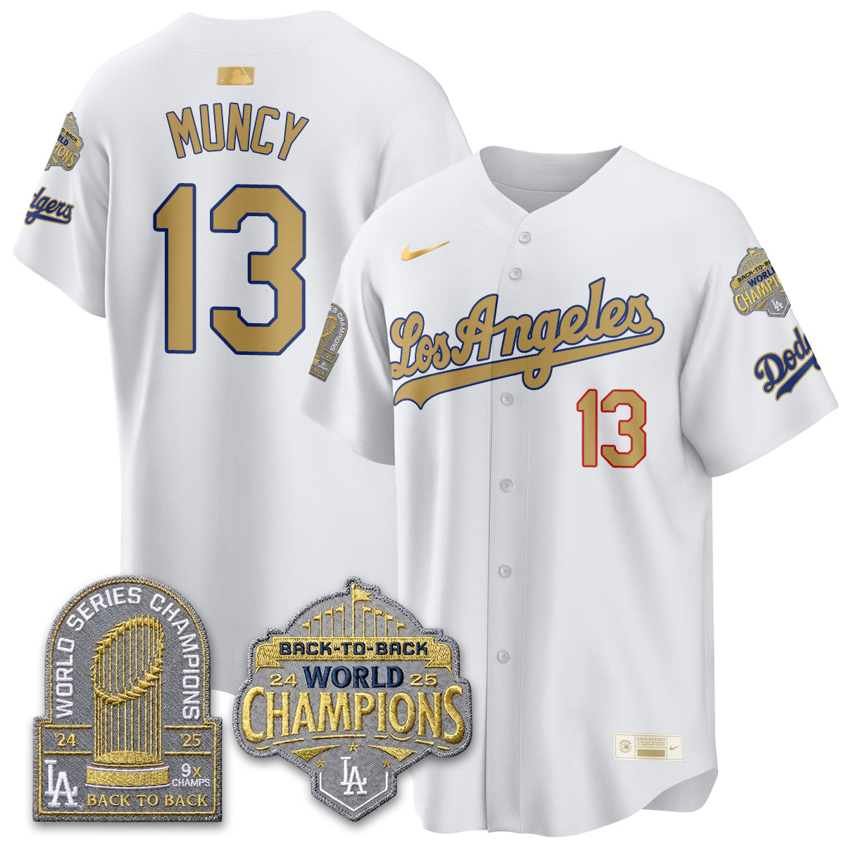 LAD Gold Collection Limited Gold Jersey - 9x & B2B Champs - Stitched