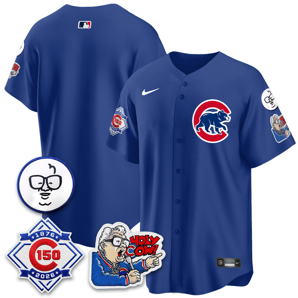CHC 150th Anniversary Harry Caray Holy Cow Vapor Premier Limited Jersey - All Stitched V2