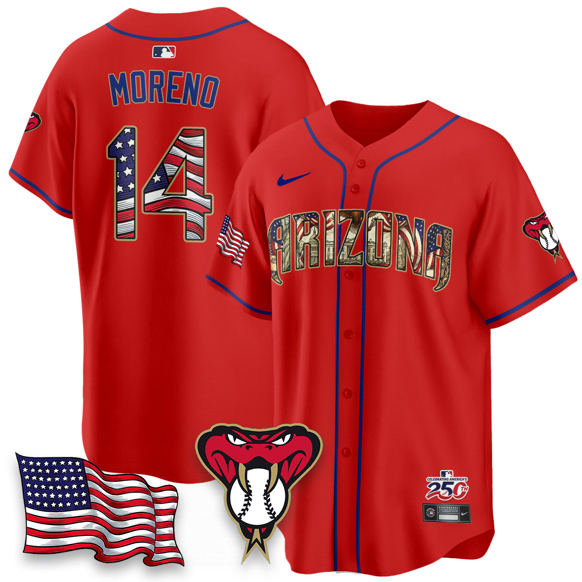 ARI 2026 Independence Day USA Vapor Limited Jersey - Stitched