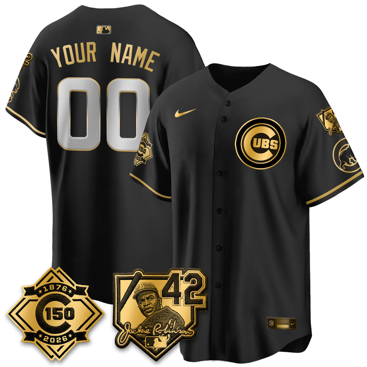 CHC 150th Anniversary & Jackie Robinson Day Patch Vapor Premier Limited Custom Jersey - All Stitched