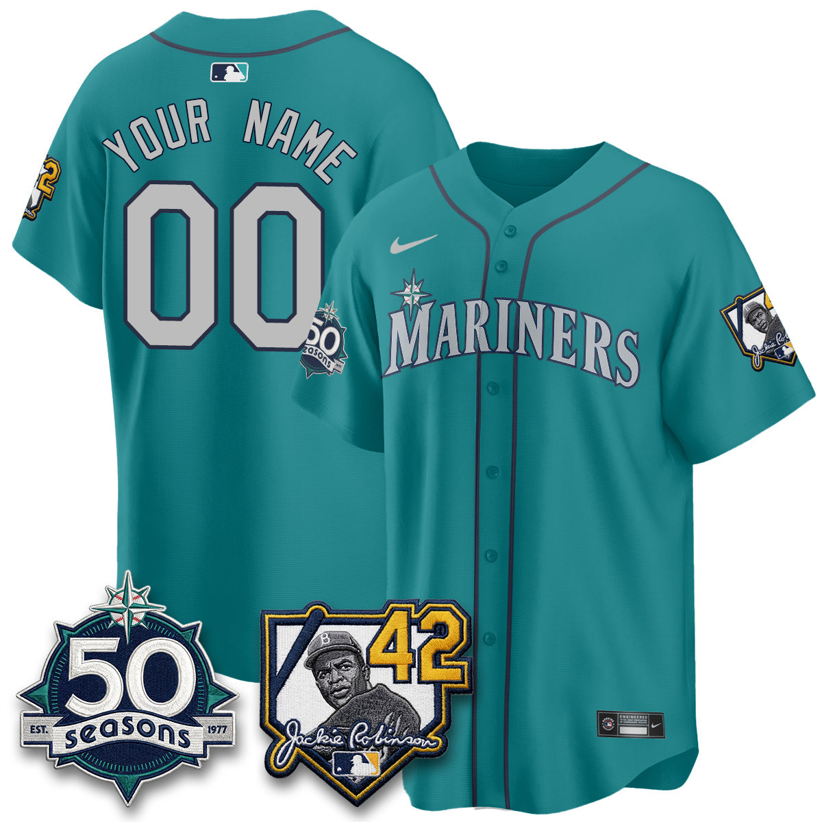 SEA 2026 Jackie Robinson New Era Vapor Custom Limited Jersey - All Stitched