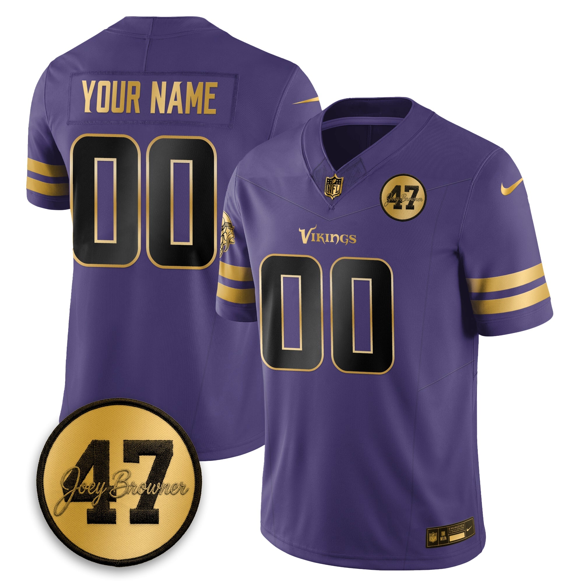 MIN Joey Browner Thank You For Memories - 1960 – 2026 Football Vapor Limited Custom Jersey - All Stitched
