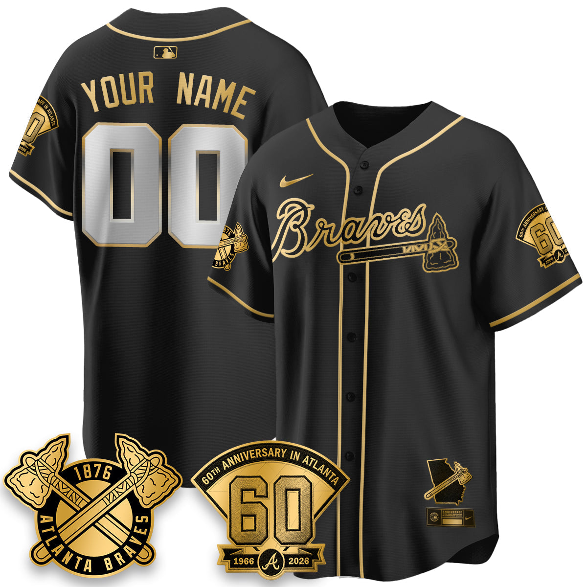 ATL 60th Anniversary Special Edition Vapor Limited Custom Jersey - All Stitched