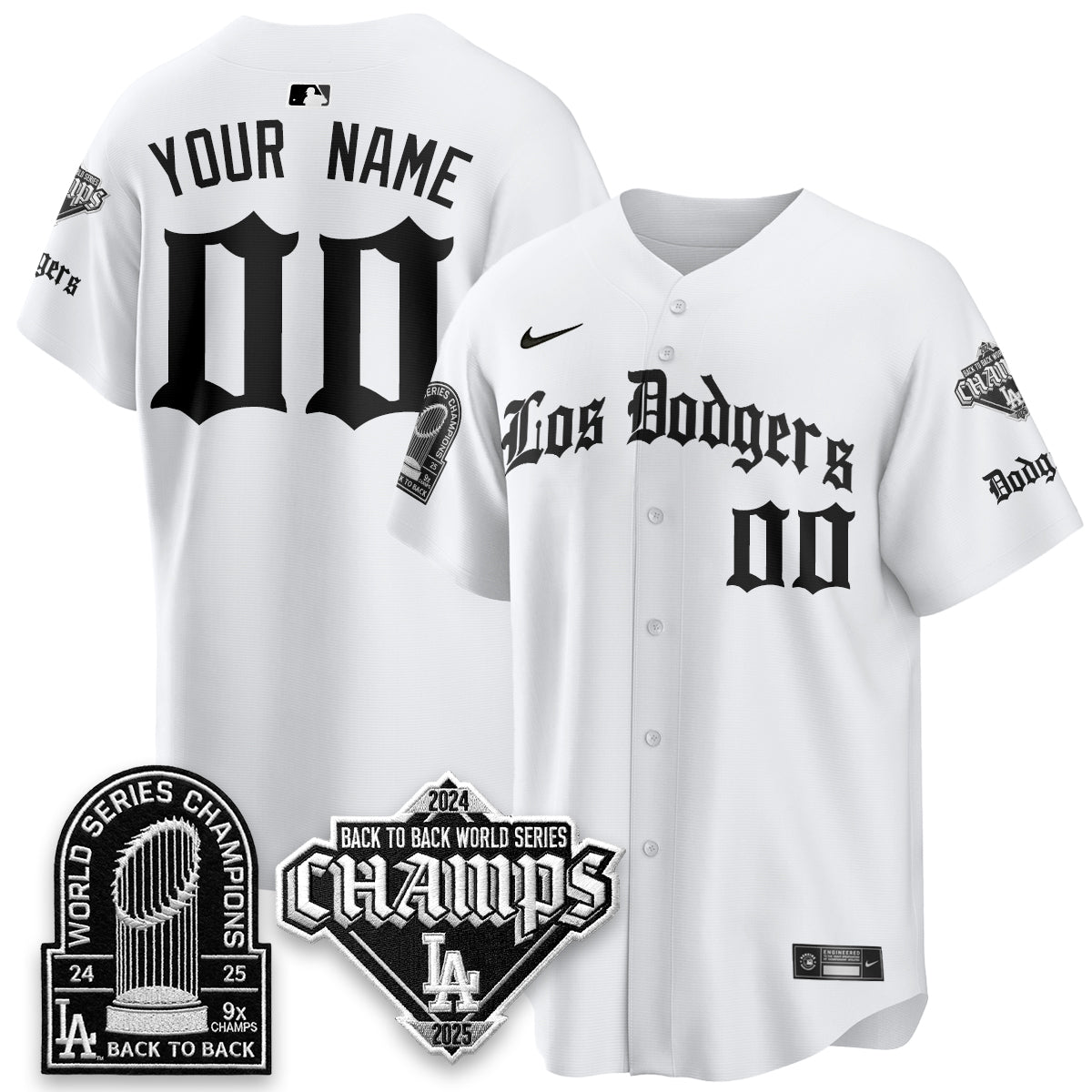 LAD World Series Champions B2B Patch Vapor Premier Limited Gothic Edition Custom  Jersey - Stitched