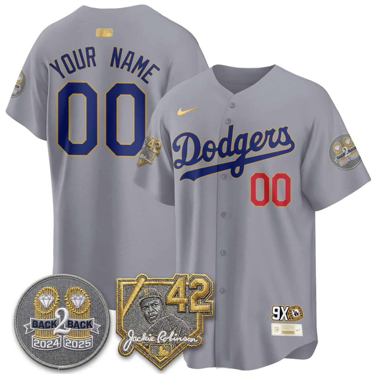 LAD -  2026 Jackie Robinson Day Vapor Custom Limited Jersey - Stitched
