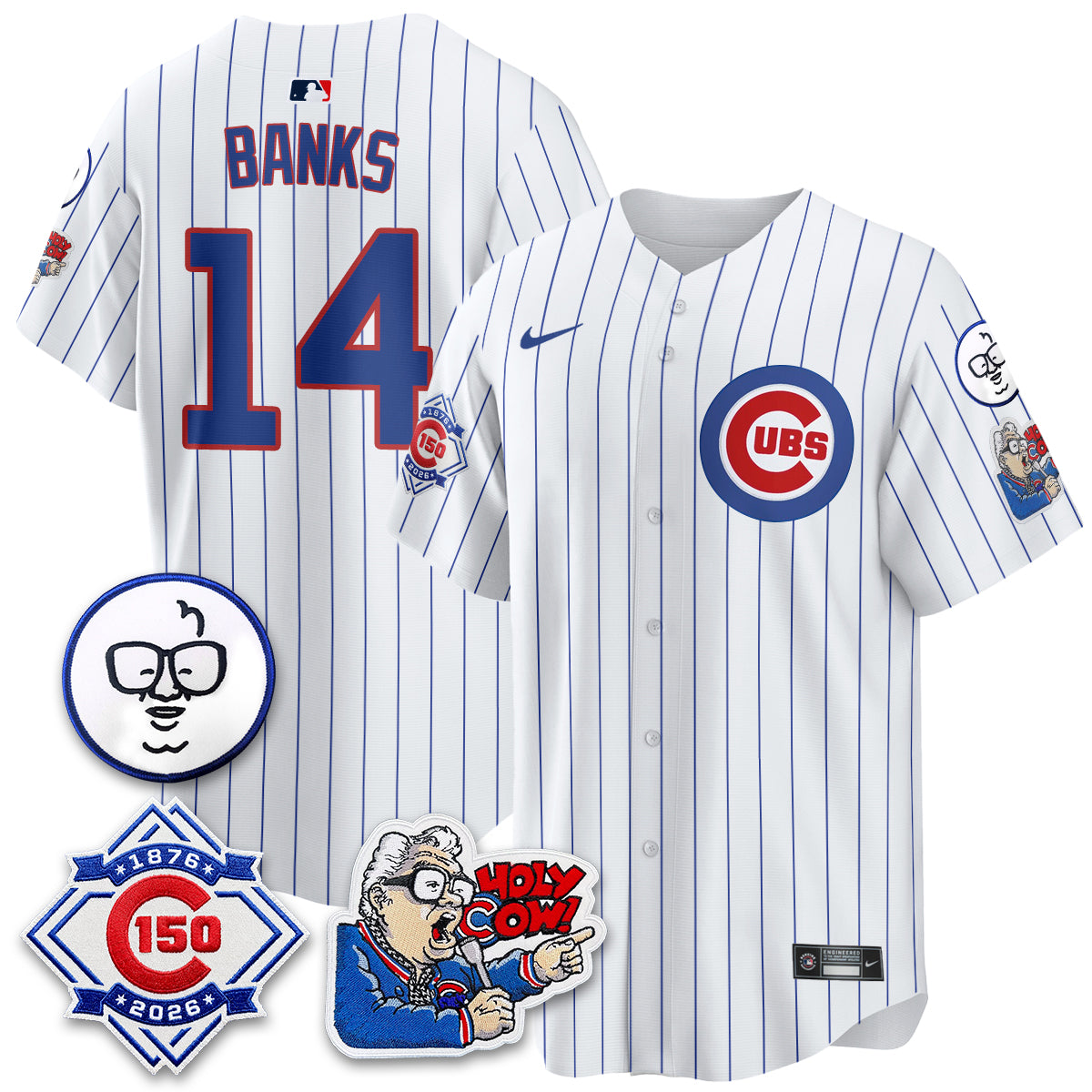 CHC 150th Anniversary Harry Caray Holy Cow Vapor Premier Limited Jersey - All Stitched V2