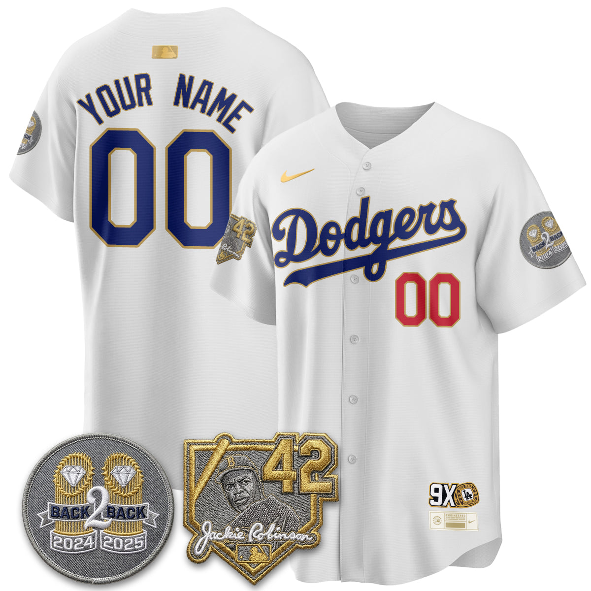 LAD -  2026 Jackie Robinson Day Vapor Custom Limited Jersey - Stitched