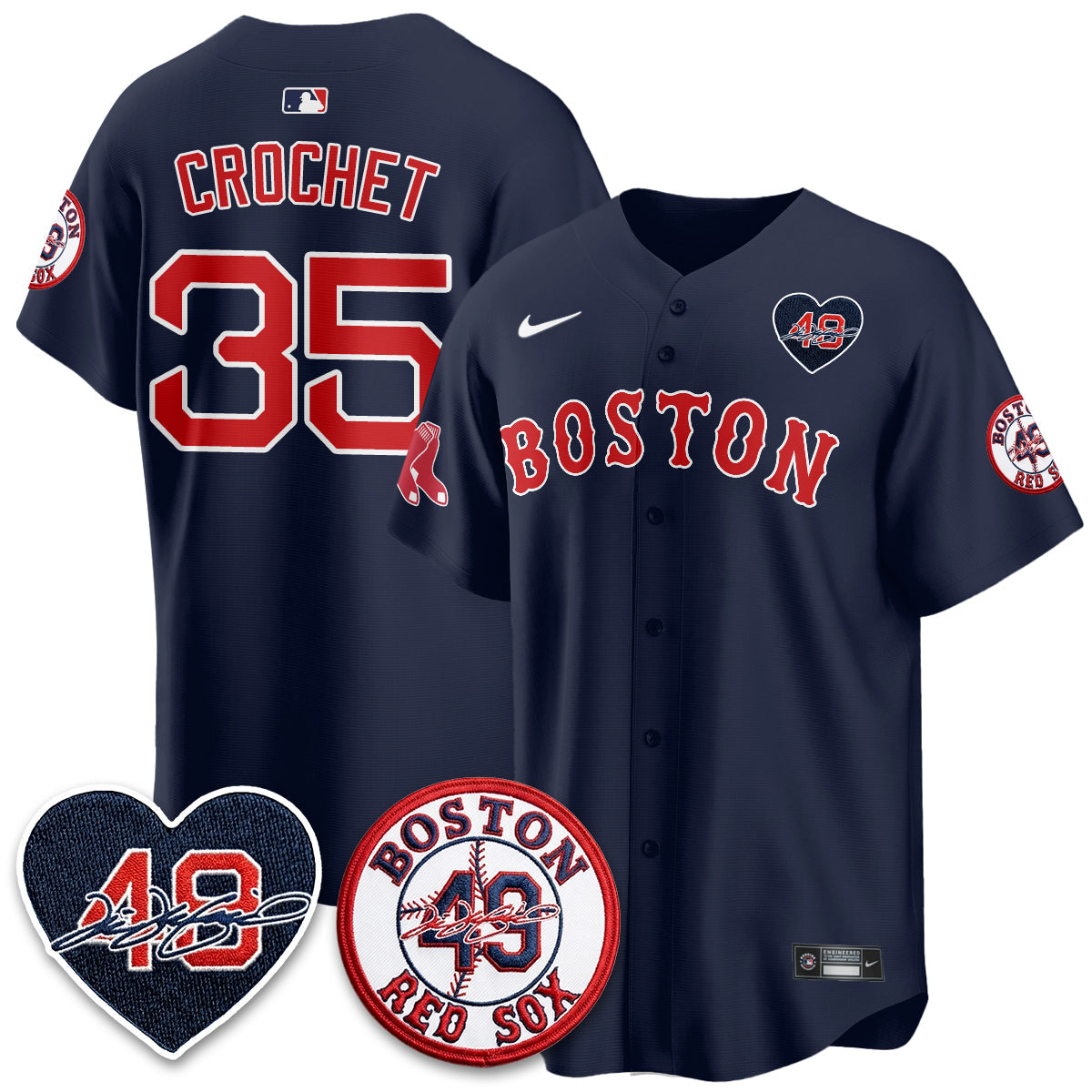 BOS Tim Wakefield Memorial Patch Vaper Premier Limited Jersey - All Stitched