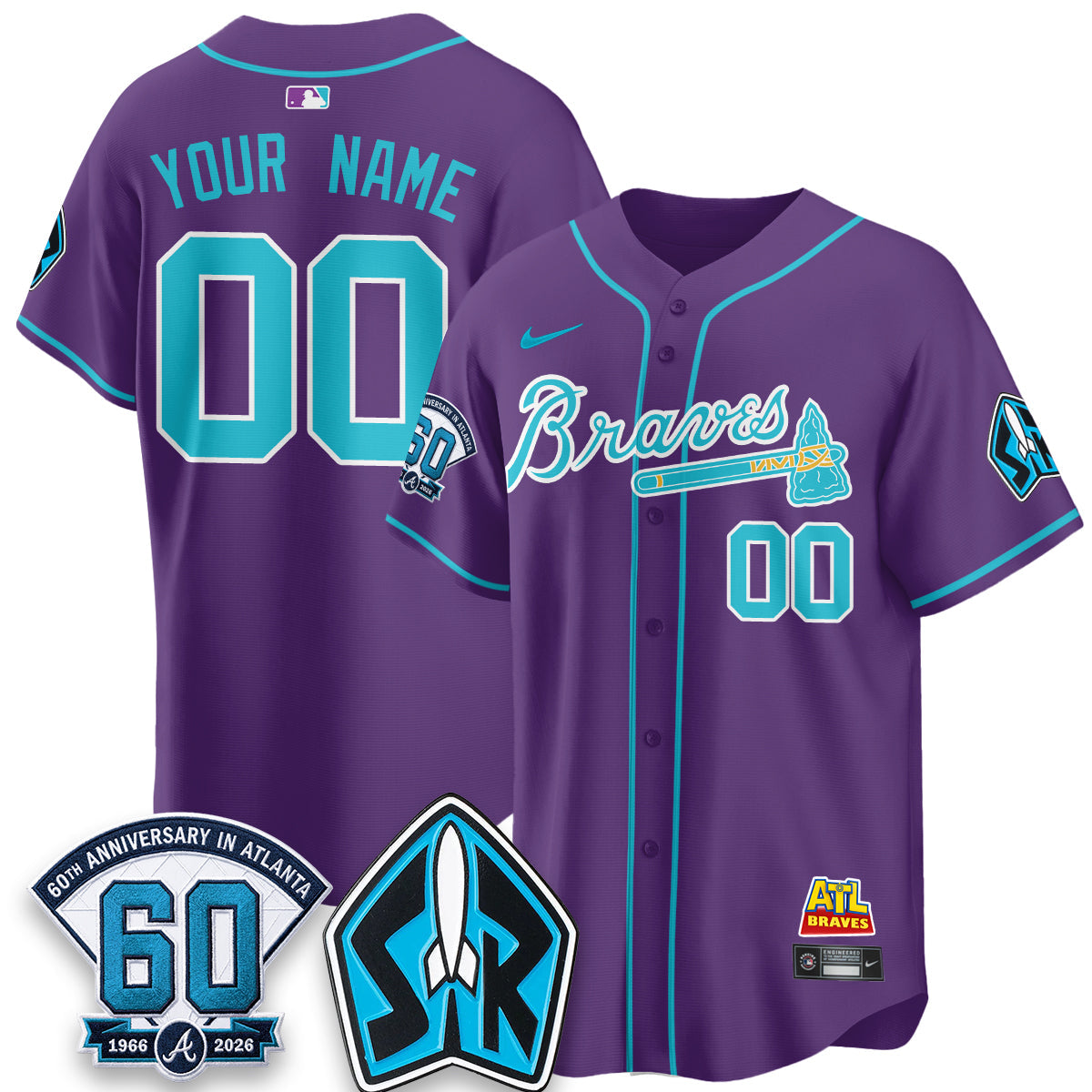 ATL 60th Anniversary Space Ranger Edition Vapor Limited Custom Jersey - All Stitched