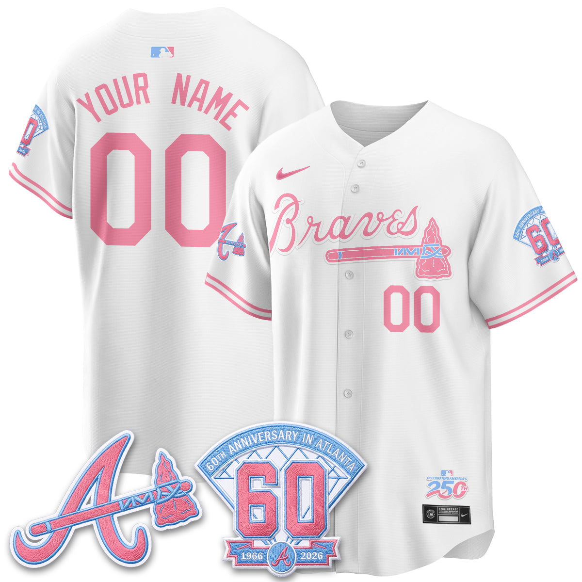 ATL x Bubblegum Vapor Custom Jersey - Stitched