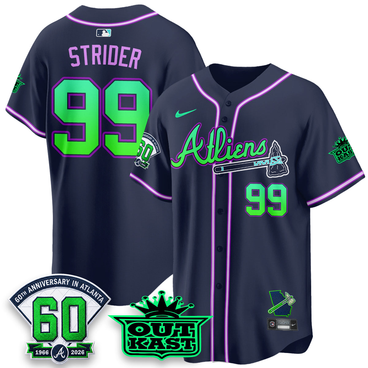 ATL x Atliens Cool Base Galaxy Version Jersey - Stitched