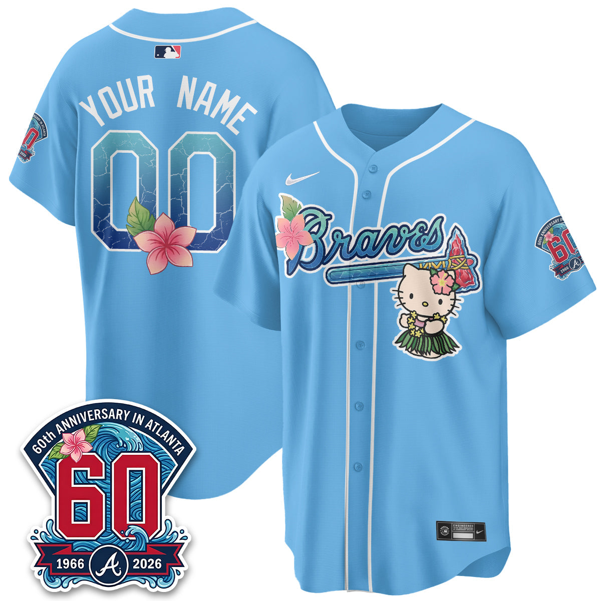 ATL x Meow Aloha Spirit Vapor Custom Jersey - Stitched