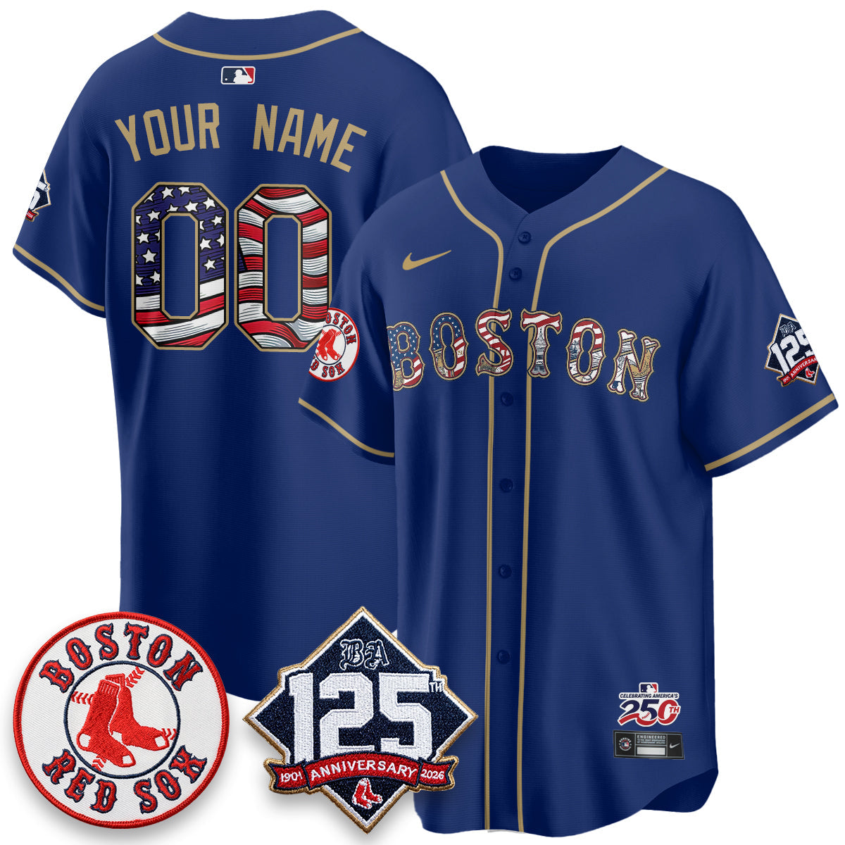 BOS 2026 Independence Day USA Vapor Limited Custom Jersey - Stitched