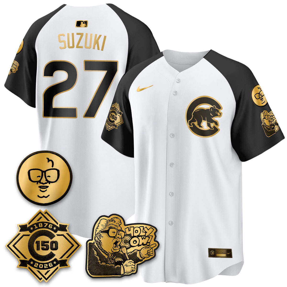 CHC 150th Anniversary Harry Caray Holy Cow Vapor Premier Limited Jersey - Stitched V3