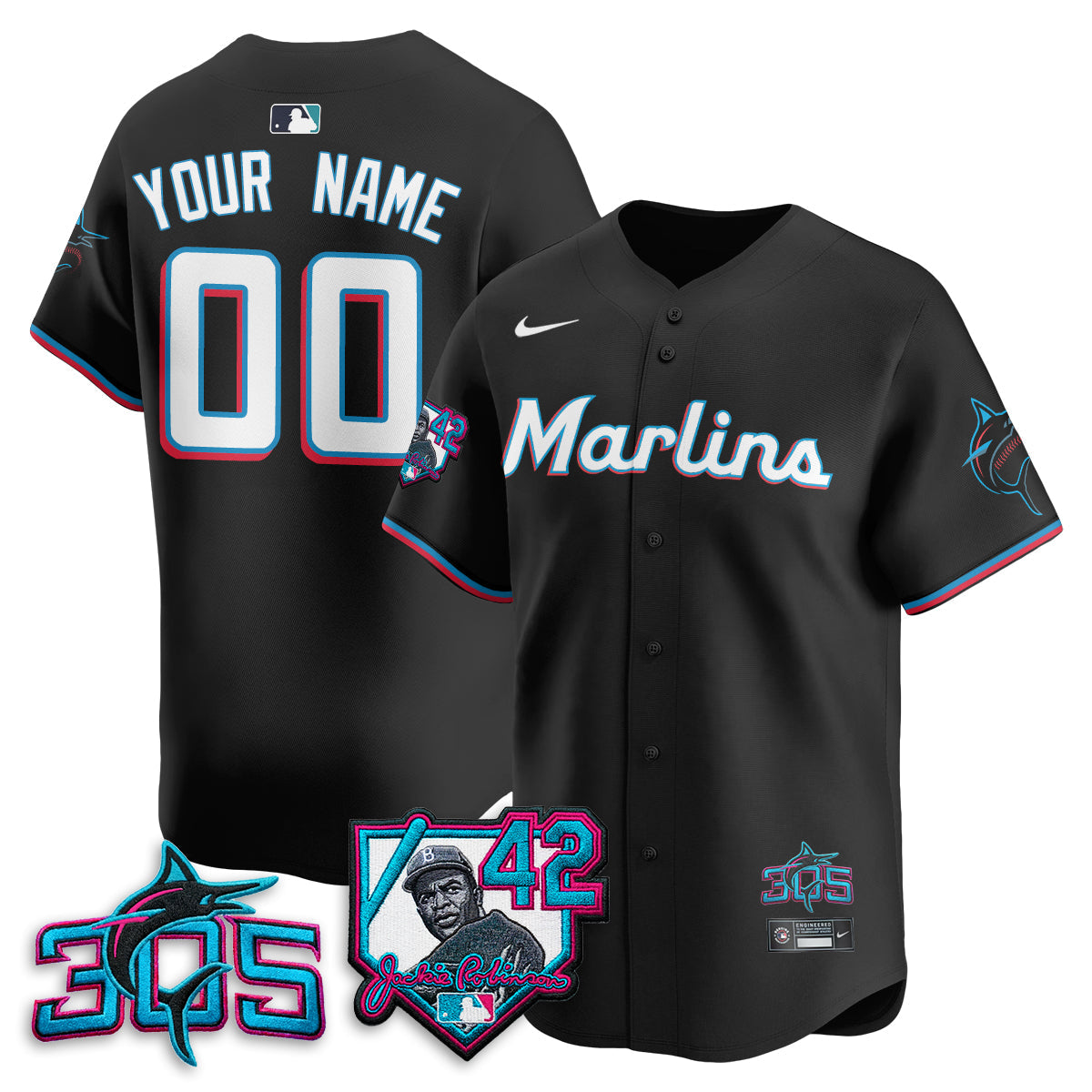 MIA 2026 Jackie Robinson New Era Vapor Custom Limited Jersey - All Stitched
