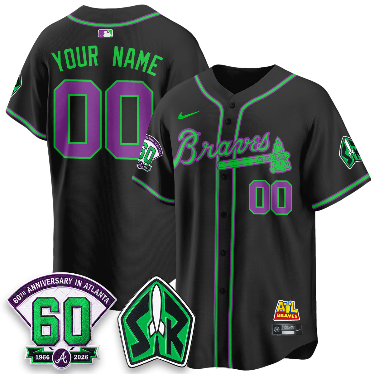 ATL 60th Anniversary Space Ranger Edition Vapor Limited Custom Jersey - All Stitched