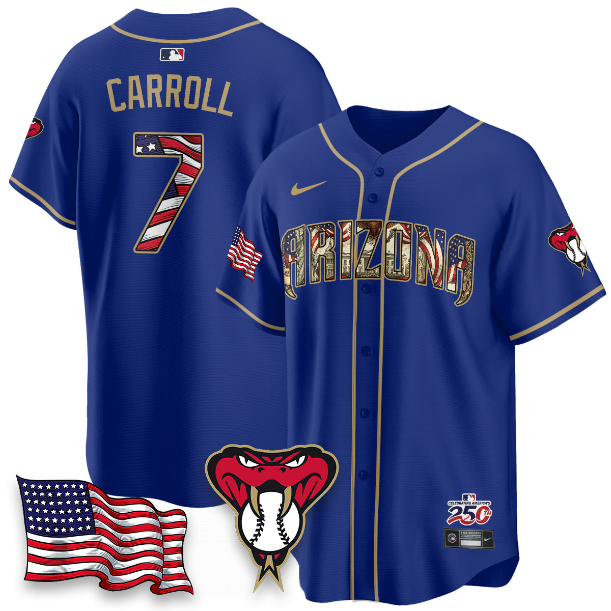 ARI 2026 Independence Day USA Vapor Limited Jersey - Stitched