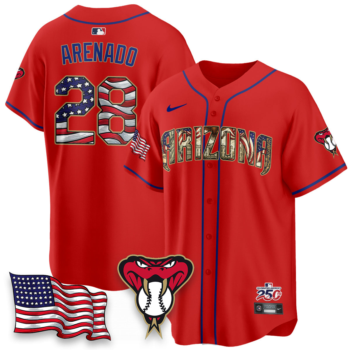 ARI 2026 Independence Day USA Vapor Limited Jersey - Stitched