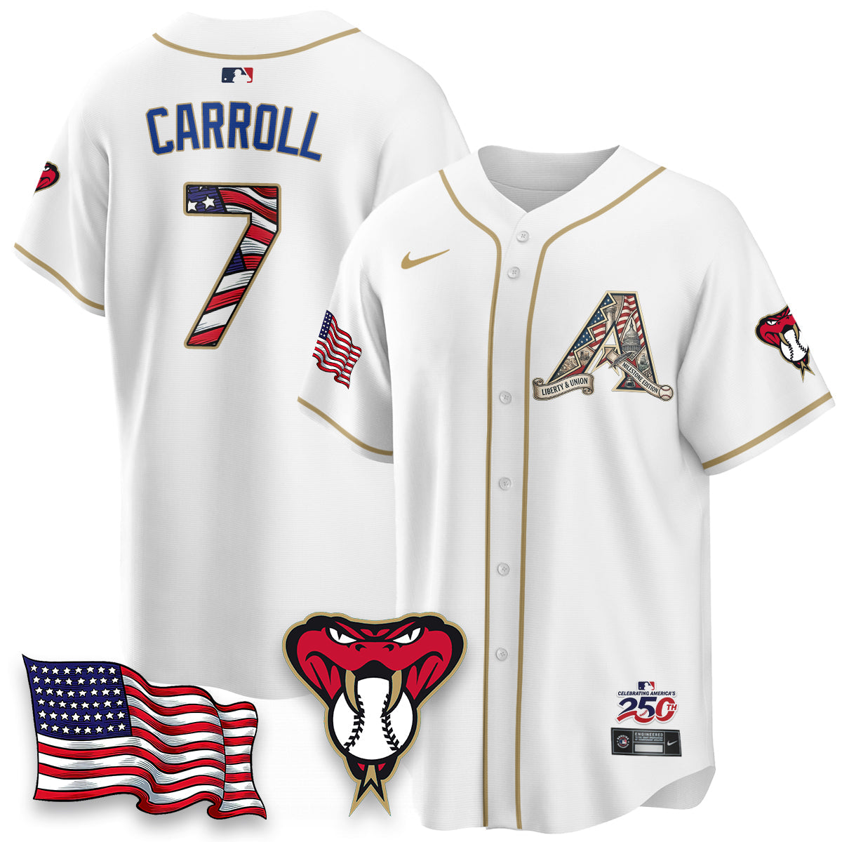 ARI 2026 Independence Day USA Vapor Limited Jersey - Stitched