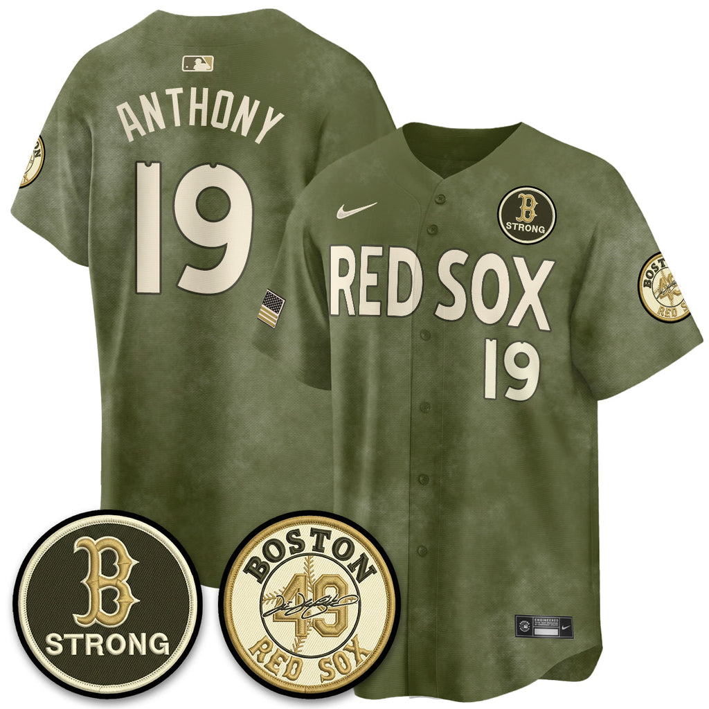 BOS New Era Olive 2026 Armed Forces Day Jersey - Stitched