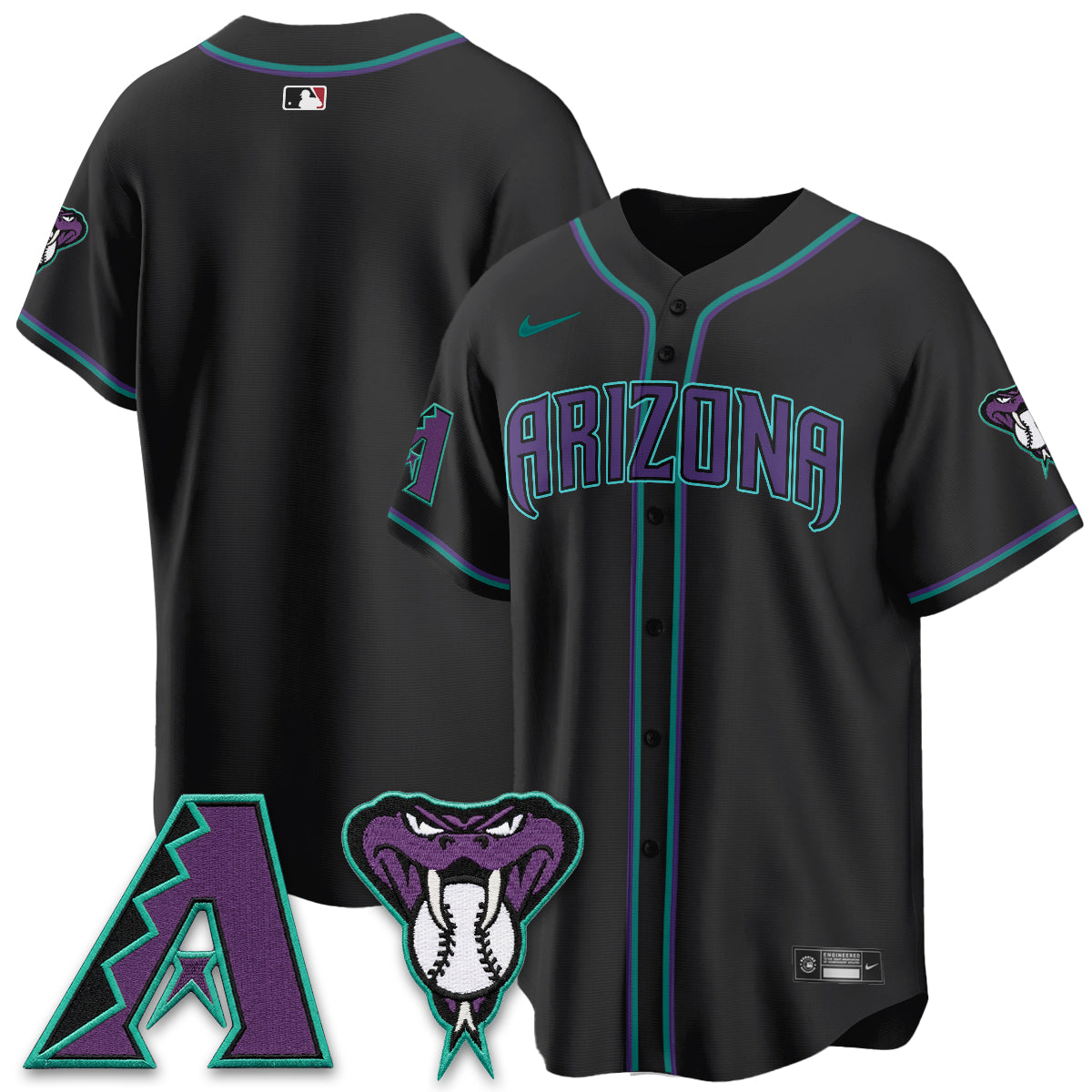 ARI Black Out Style Vapor Premier Limited Jersey - All Stitched