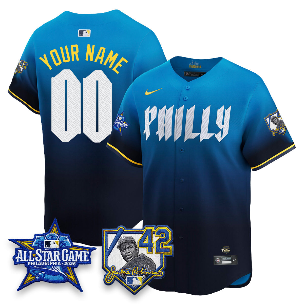 PHI 2026 Jackie Robinson New Era - All Star Game Vapor Limited Custom Jersey - All Stitched