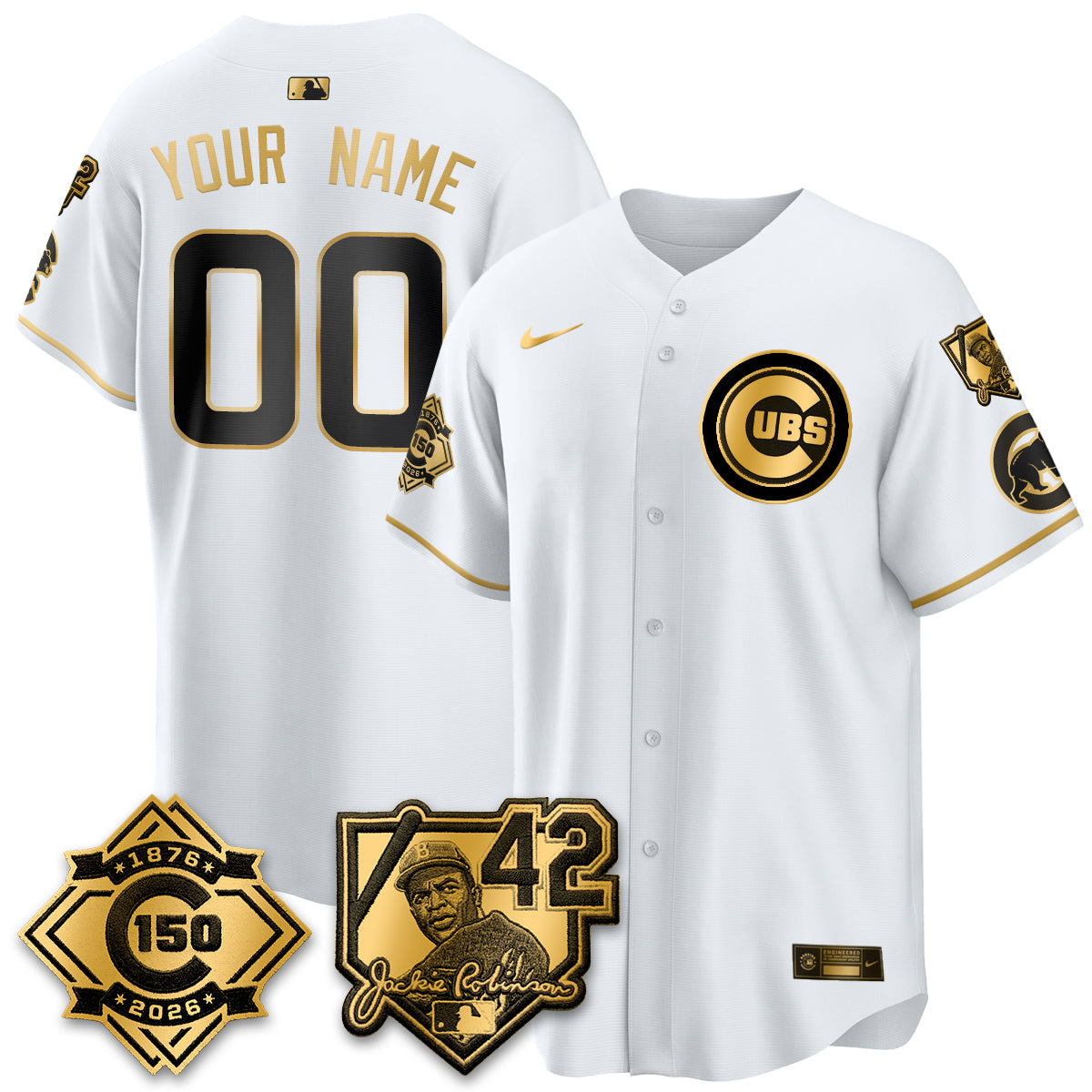 CHC 150th Anniversary & Jackie Robinson Day Patch Vapor Premier Limited Custom Jersey - All Stitched