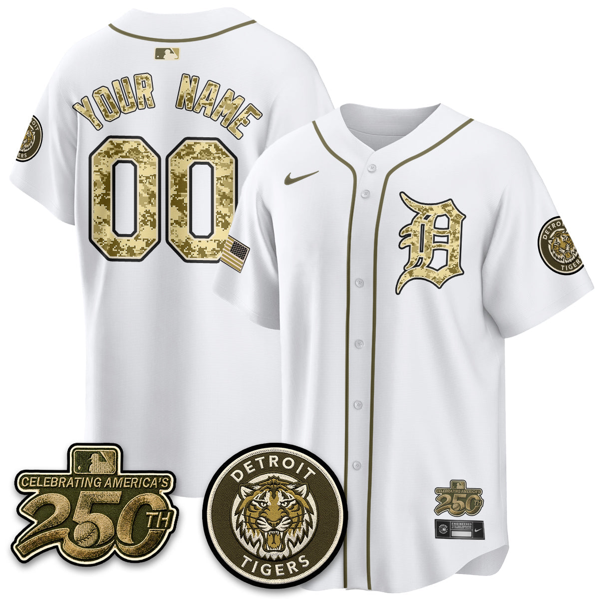 DET 2026 Armed Forces Day Custom Jersey - Stitched