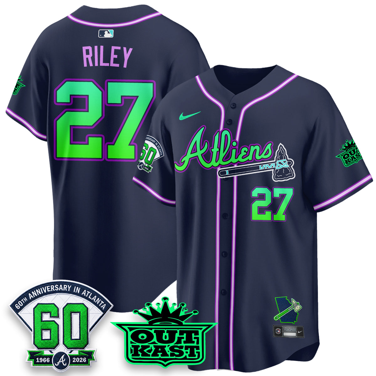 ATL x Atliens Cool Base Galaxy Version Jersey - Stitched (44)