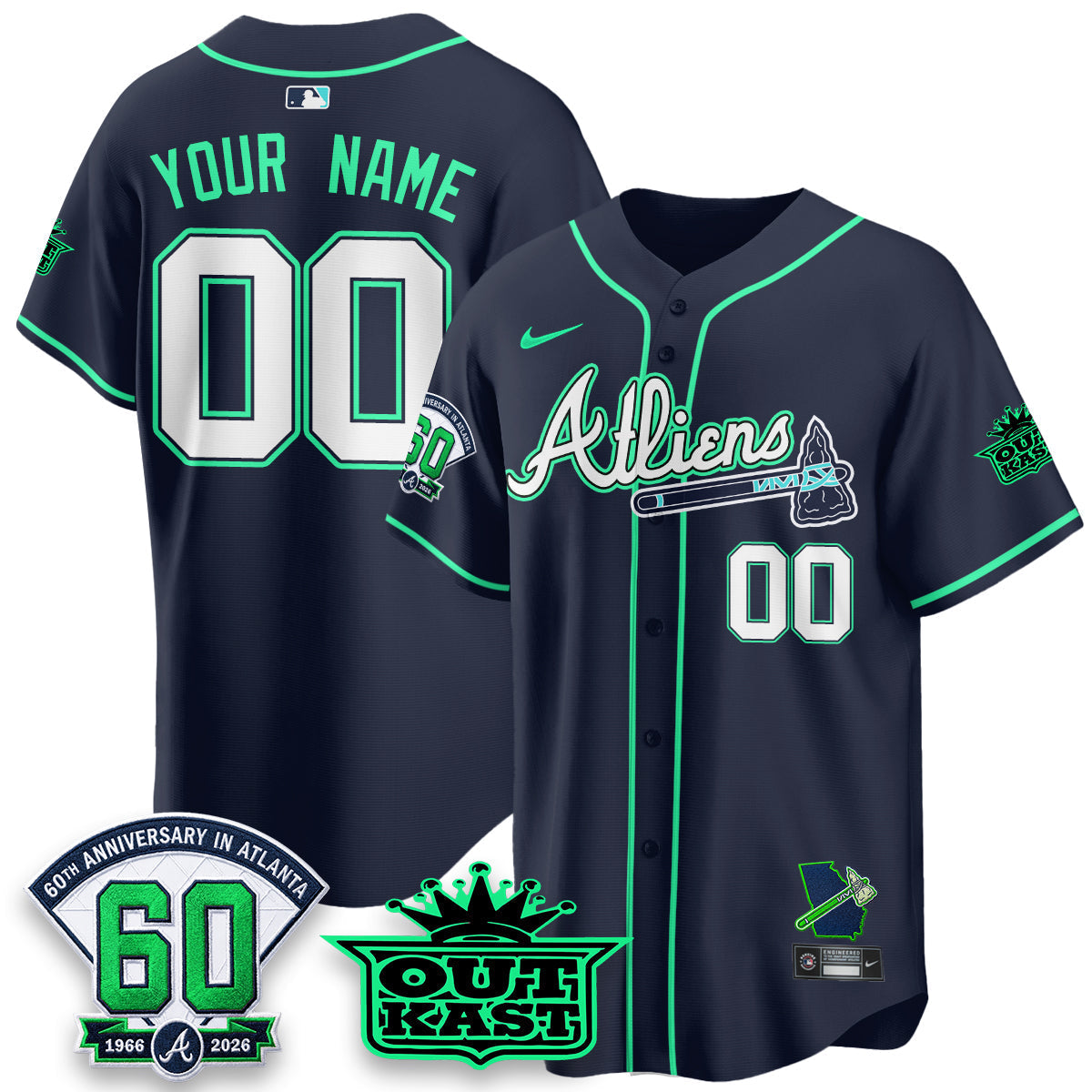ATL x Atliens Cool Base Galaxy Version Custom Jersey - Stitched