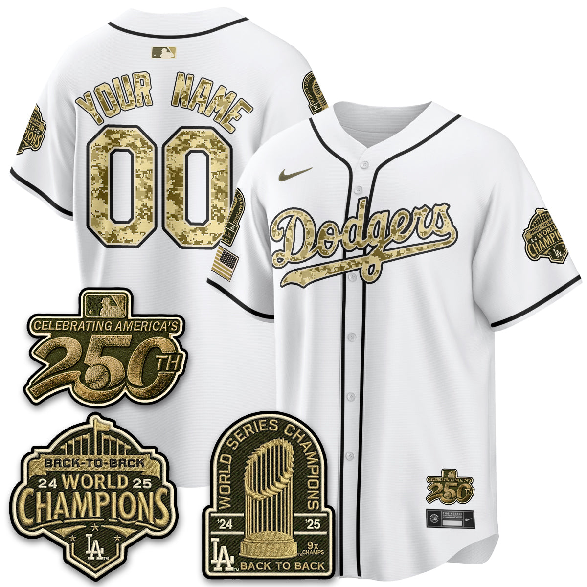 LAD Military Appreciation Game Day Custom Jersey V2 - Stitched