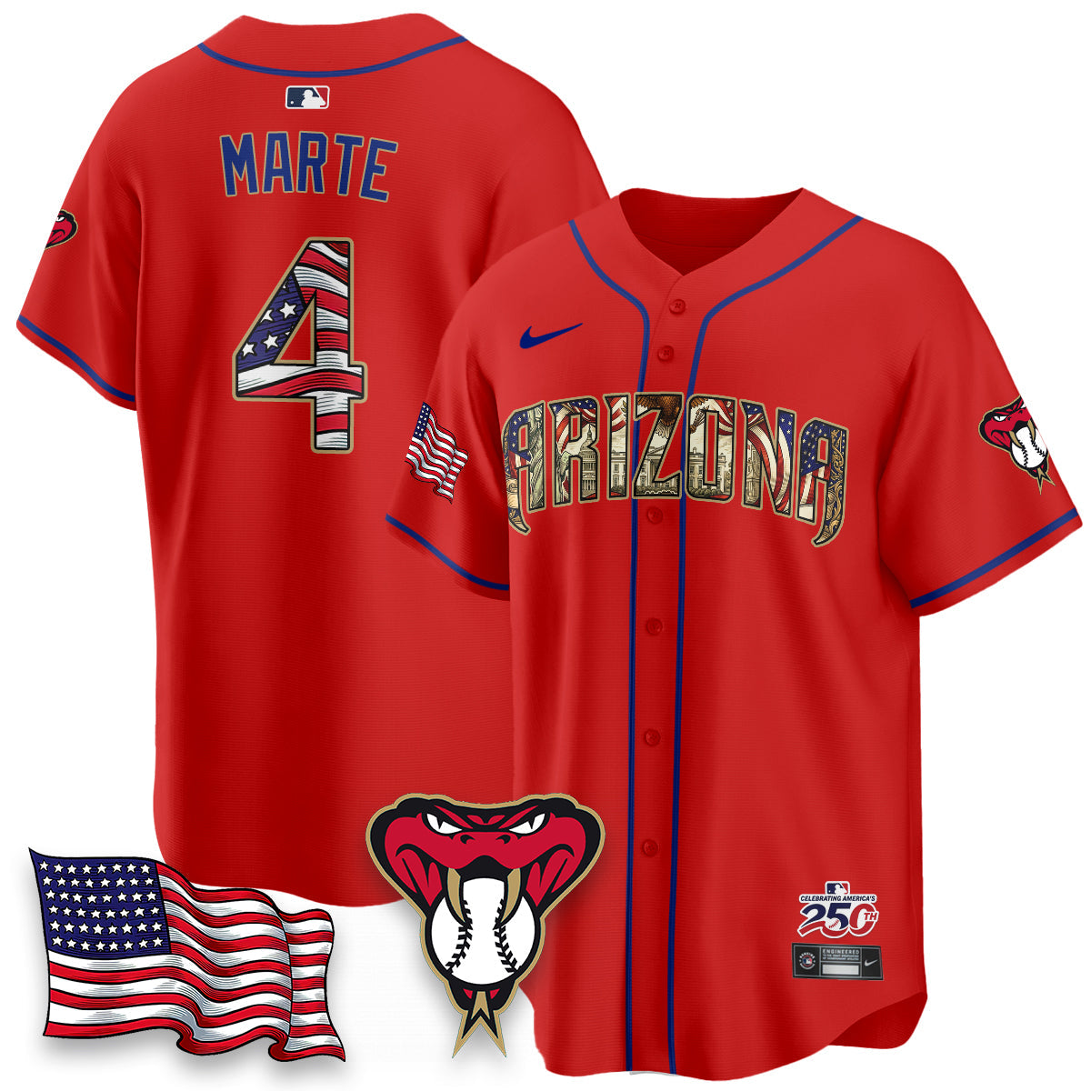 ARI 2026 Independence Day USA Vapor Limited Jersey - Stitched