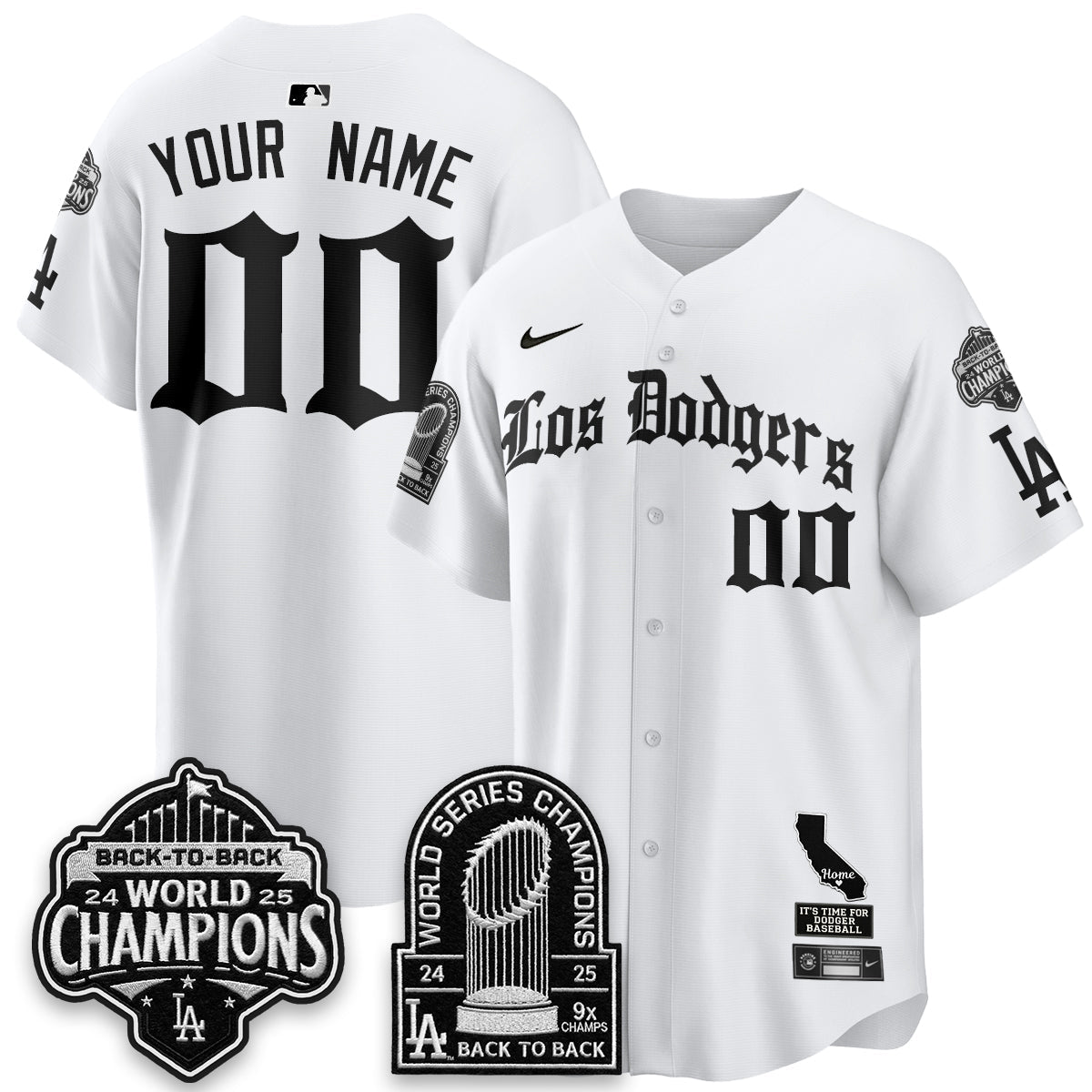 LAD World Series Champions Vapor Premier Limited Gothic Edition Custom Jersey - All Stitched