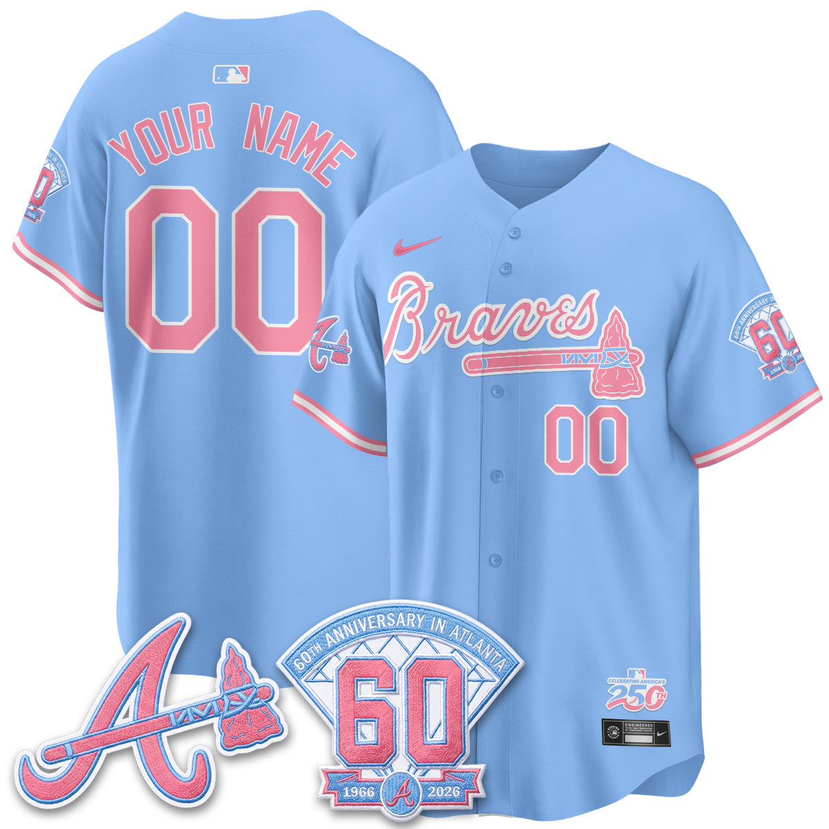 ATL x Bubblegum Vapor Custom Jersey - Stitched