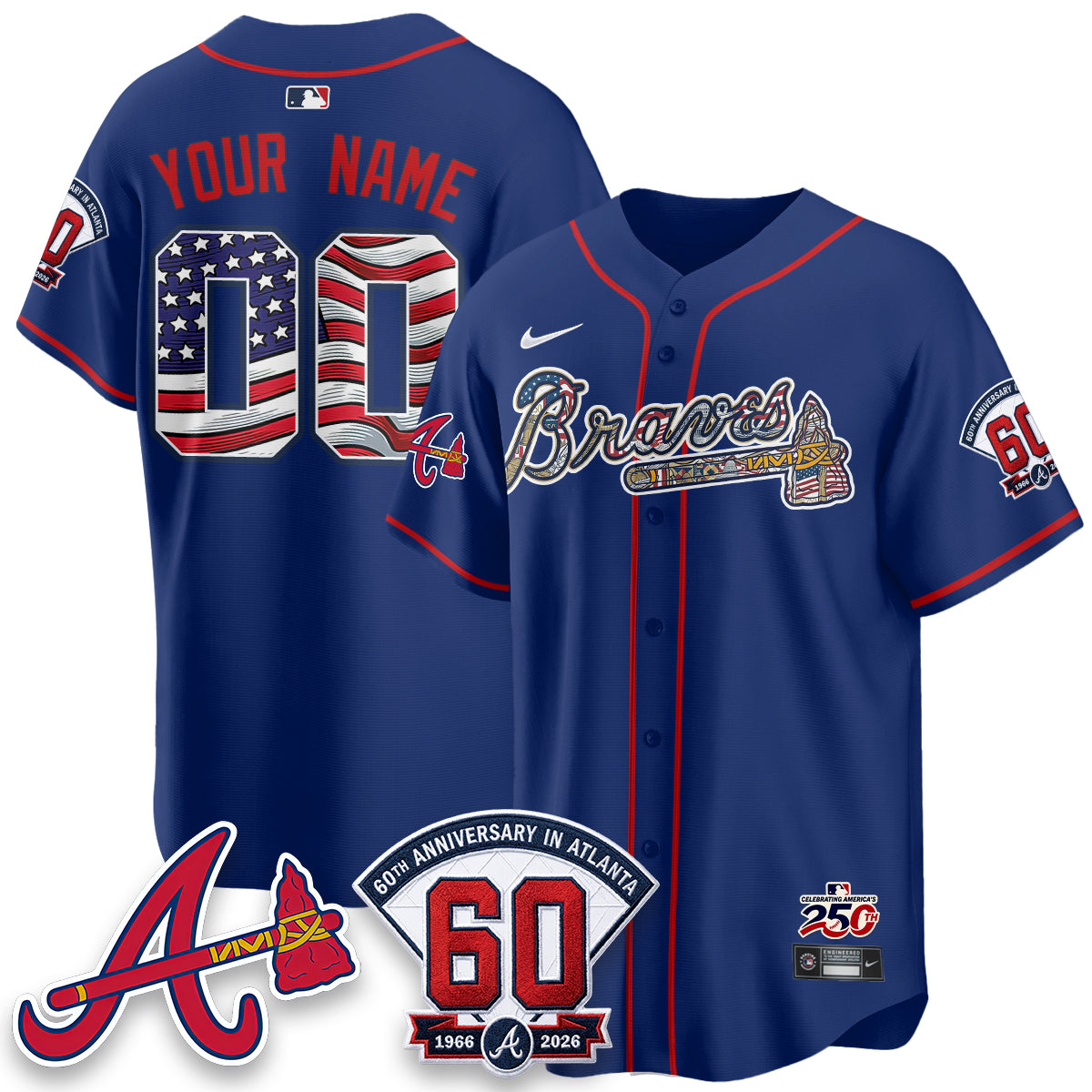 ATL 2026 Independence Day USA Vapor Limited Custom Jersey - Stitched