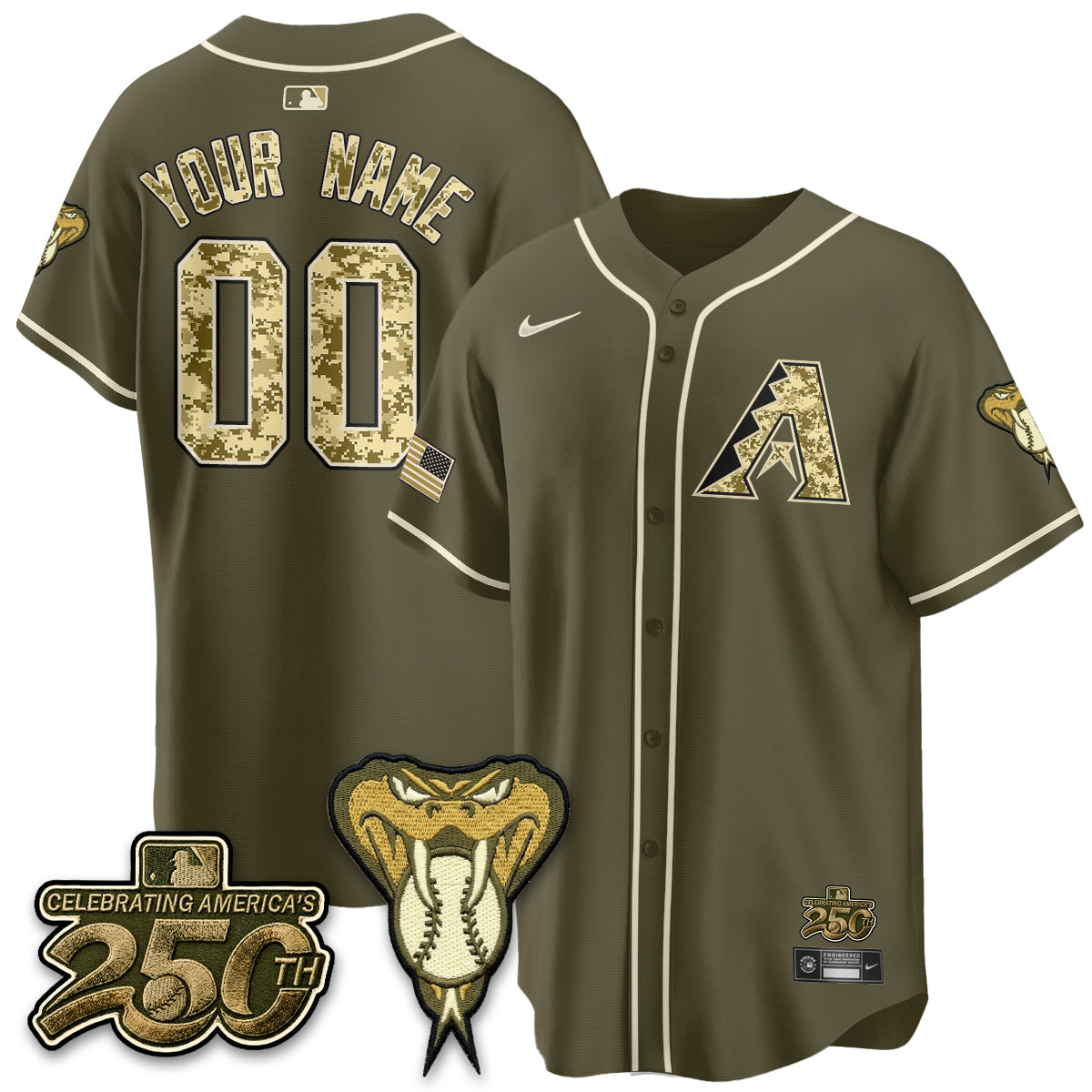 ARI Salute to Service 2026 Vapor Premier Limited Custom Jersey - All Stitched