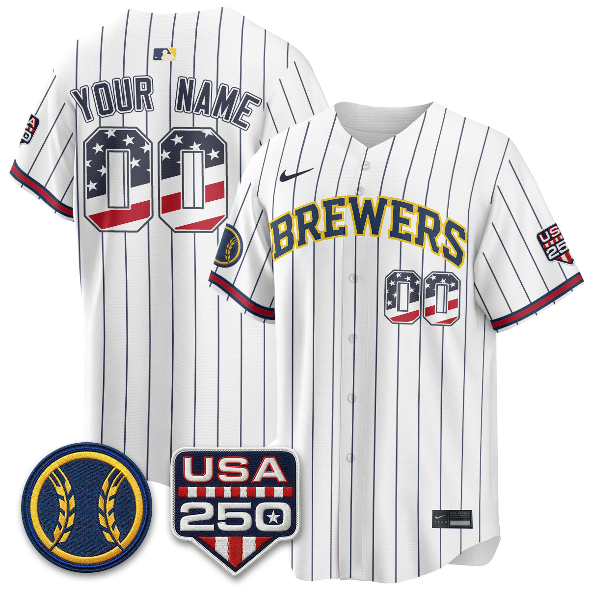 MIL Fourth of July Vapor Limited Custom Jersey - Stitched