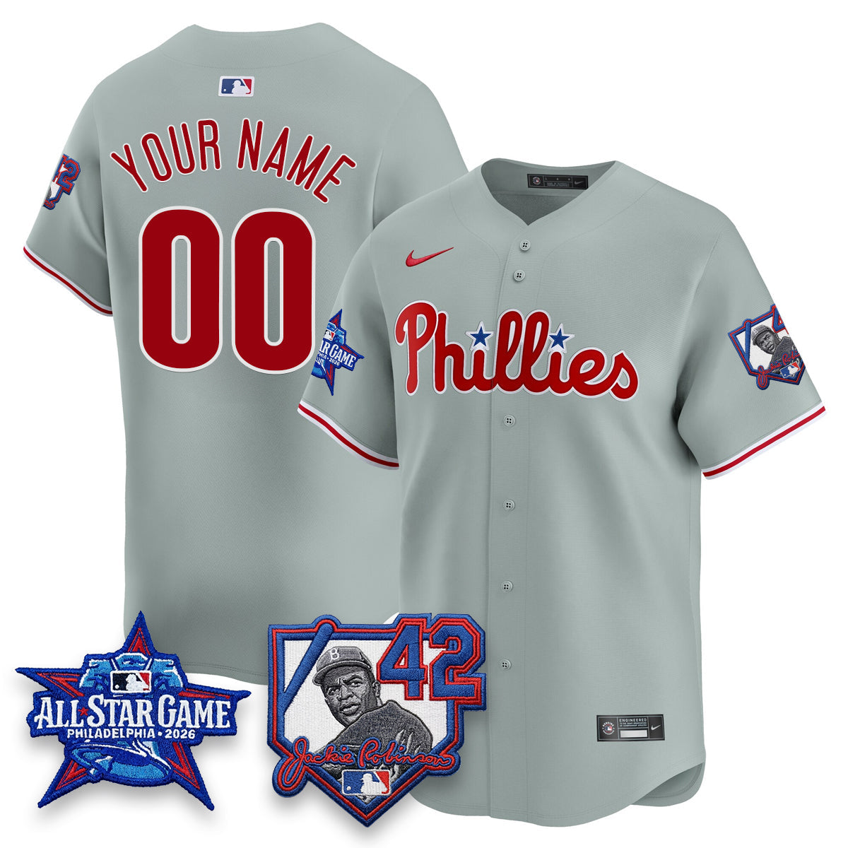 PHI 2026 Jackie Robinson New Era - All Star Game Vapor Limited Custom Jersey - All Stitched