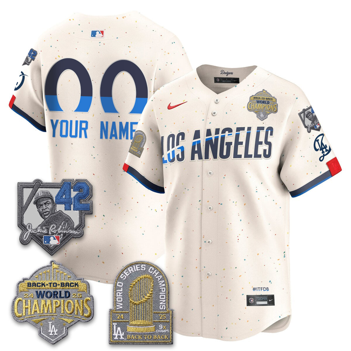 LAD 2026 New Era Gold Collection Vapor Custom Limited Jersey - B2B Champs - All Stitched