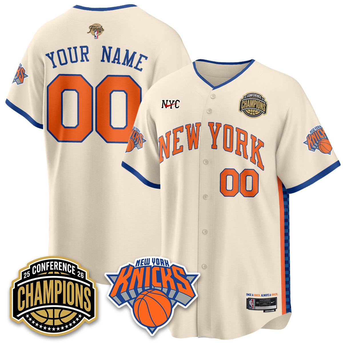 NYK 2026 NBA Finals Vapor City Edition Custom Jersey V2- Stitched