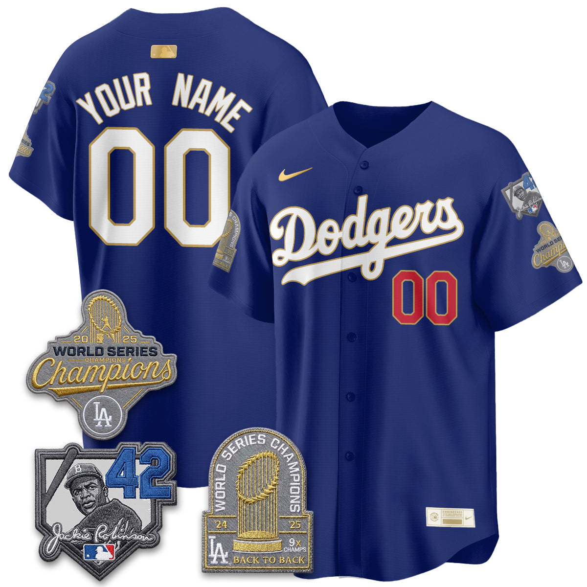 LAD 2026 Jackie Robinson New Era Vapor Custom Limited Jersey - Stitched